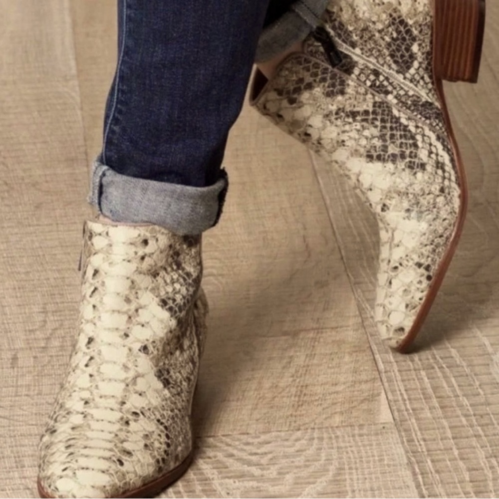 Sam Edelman Petty Ankle Bootie Python Snakeskin W… - image 3